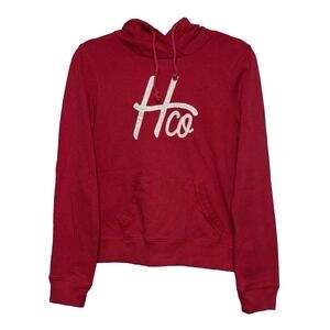 Hollister Y2K Hoodie Womens Size M Streetwear Skater Indie Sleaze Retrocore Red